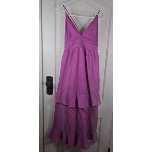 Abercrombie & Fitch Size Medium Purple Dress Sleeveless Tiered Ruffle Maxi NEW